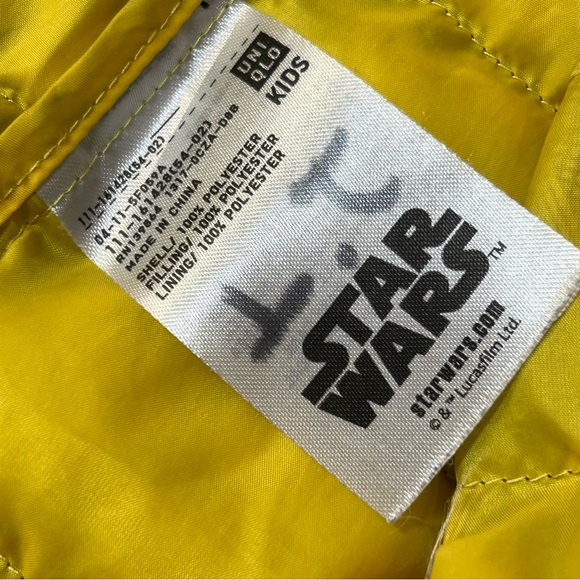 Uniqlo Boys Light Warm Padded Hooded Jacket Star Wars Space Black Size 3-4 - Picture 8 of 8